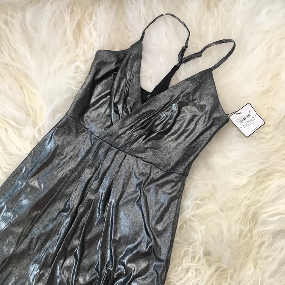 LAUNDRY BY SHELLI SEGAL Metallic Pleated Faux Wrap - Picture 8 of 8